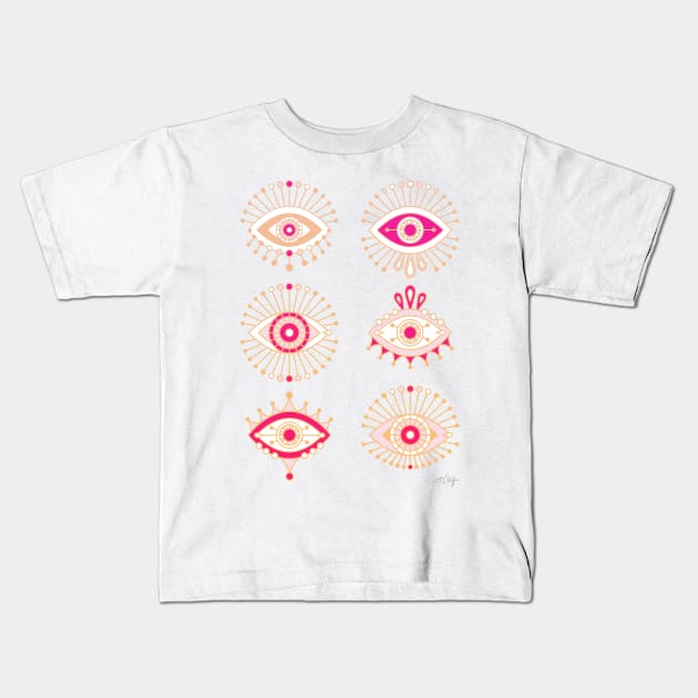 evil eyes Kids T-Shirt by CatCoq